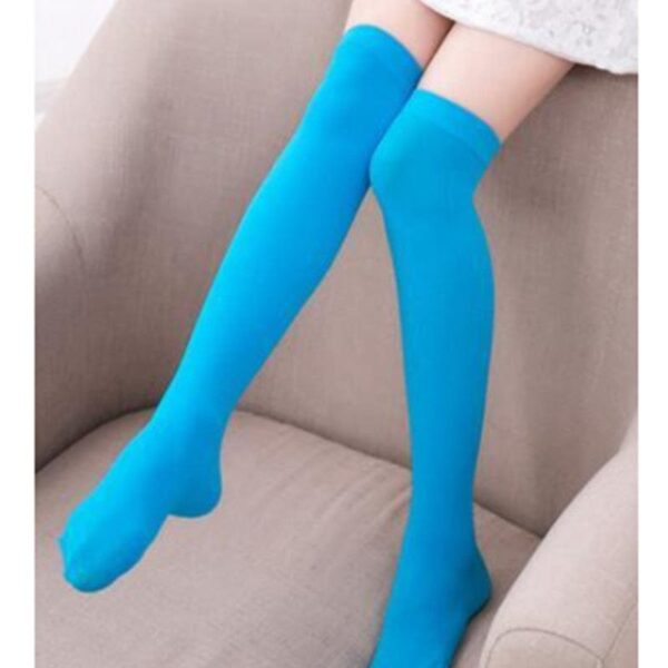 Kinky Cloth Sky Blue / 55cm Neon Mesh Thigh High Socks