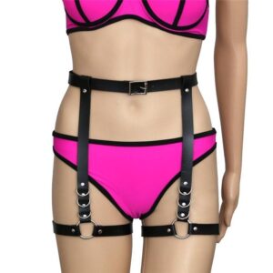 Kinky Cloth O Ring Leg Garter Harness