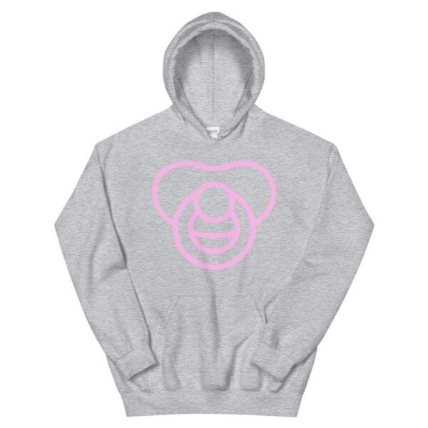 Kinky Cloth Sport Grey / S Pacifier Pink Hoodie