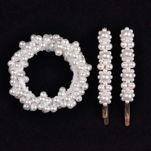 Kinky Cloth 200000395 set 6 Pearl Hair Ties & Ponytail Beads Set