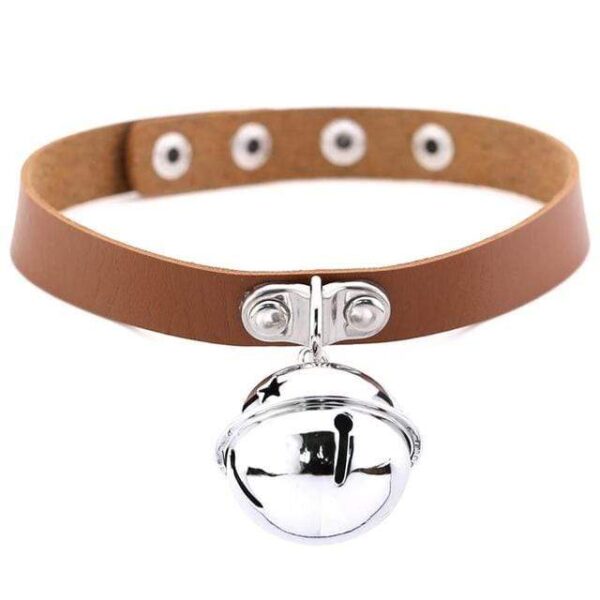 Kinky Cloth brown Pet Kitten Bell Collar