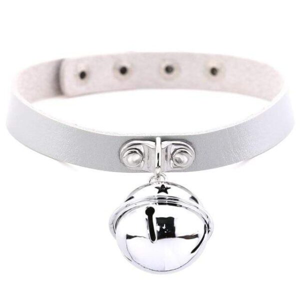 Kinky Cloth White Pet Kitten Bell Collar