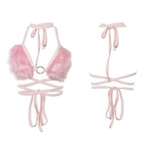 Kinky Cloth Harnesses Pink Fleece 70’s Harness Top