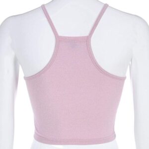 Kinky Cloth 200000790 Pink Halter Cropped Tank Top