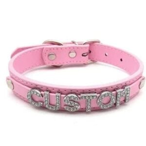 Kinky Cloth Pink Rhinestone Customized Letters Choker