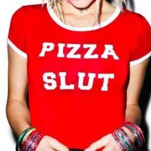 Kinky Cloth top One Size Pizza Slut Ringer Top