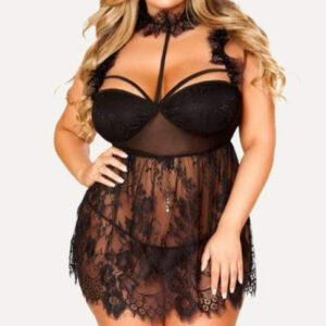 Celeste Lingerie 3XL Plus Size Baby Doll Lace Dress & Thong