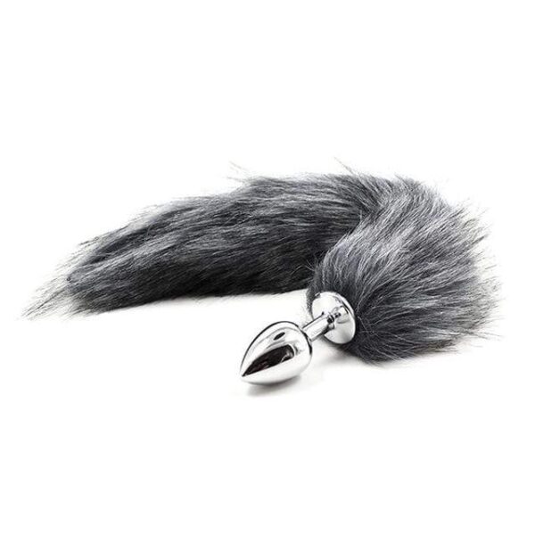 Kinky Cloth Dark Gray Plush Tail Plug