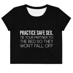 Kinky Cloth XS Practice Safe Sex Crop Top Tee