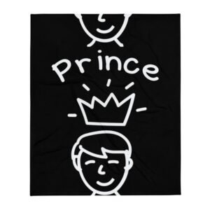 Kinky Cloth Prince White Throw Blanket