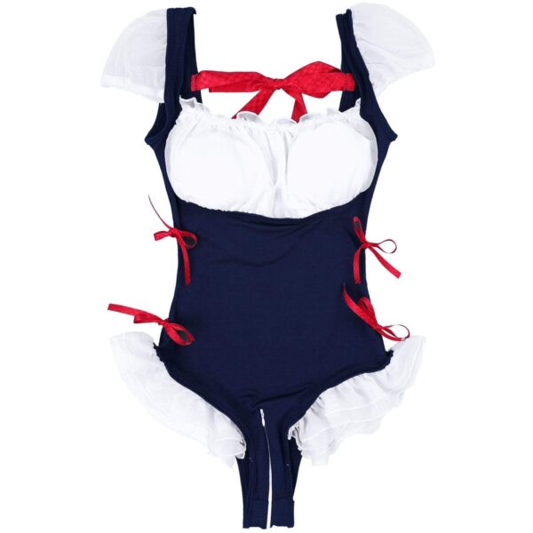 Kinky Cloth 200003986 Navy Blue (with zipper) / One Size Princess Dress Up Maid Bodysuit