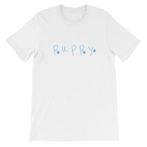 Kinky Cloth Top Crop Top - S / White/ Black Font Puppy Paw Prints Top