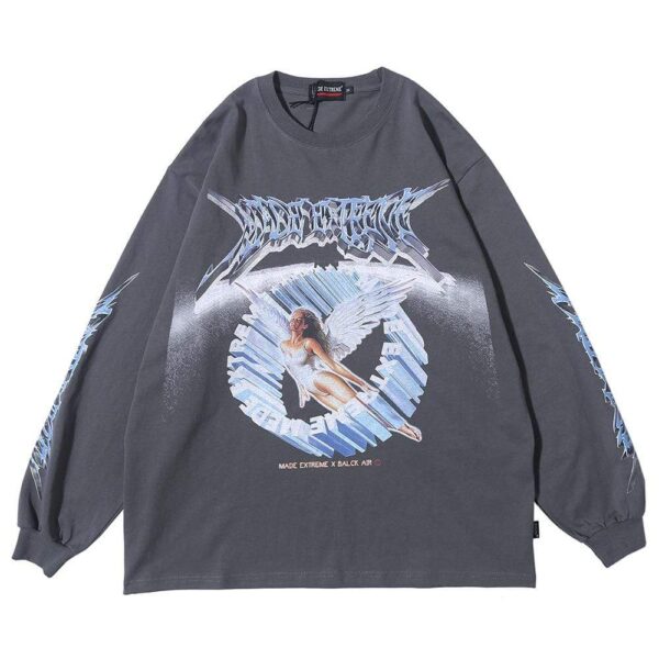 Kinky Cloth 200000791 Dark Gray / S Retro Angel Oversized Shirt