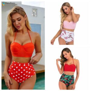 Kinky Cloth 200000600 Retro Push Up High Waist Bikini Set