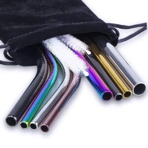 Kinky Cloth Home Reusable Stainless Steel Straw Set