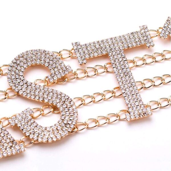 Kinky Cloth Rhinestone Letter Choker