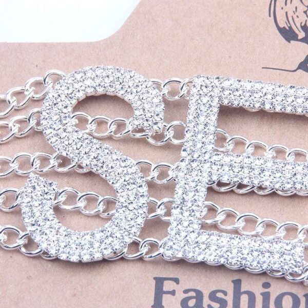 Kinky Cloth Rhinestone Letter Choker