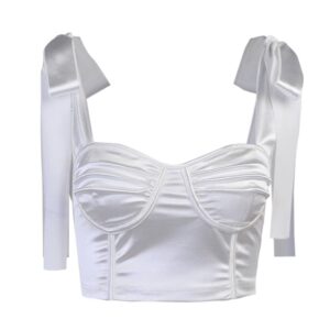 Kinky Cloth White / M Ribbon Lace Up Camisole