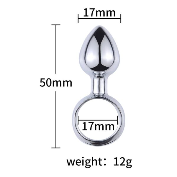 Kinky Cloth Silver-1 Ring Shaped Metal Anal Plug