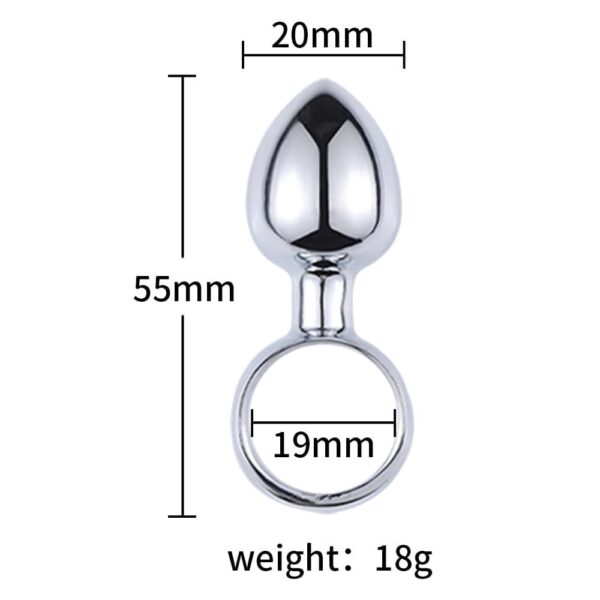 Kinky Cloth Silver-2 Ring Shaped Metal Anal Plug