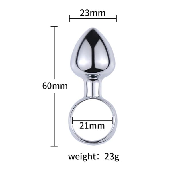 Kinky Cloth Silver-3 Ring Shaped Metal Anal Plug