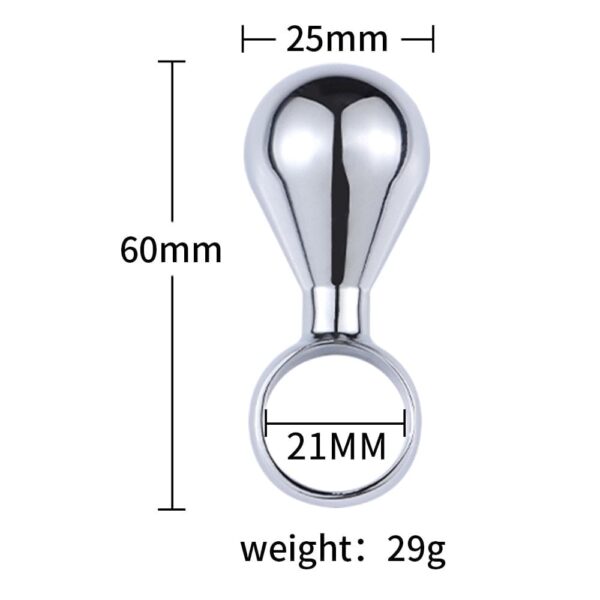 Kinky Cloth Silver-4 Ring Shaped Metal Anal Plug