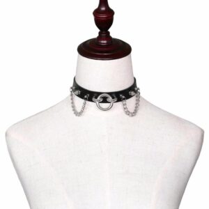 Kinky Cloth 200000162 Rivets O-Round Leather Choker