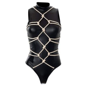 Kinky Cloth 201531501 Rope Plaid Leather Bodysuit