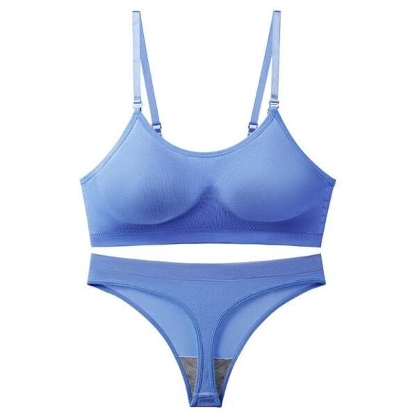 Kinky Cloth Blue / M(40-70KG) Seamless Bralette and Thong Set