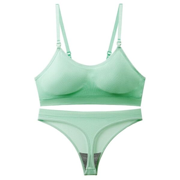 Kinky Cloth Mint Green / M(40-70KG) Seamless Bralette and Thong Set