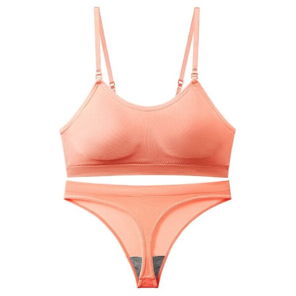 Kinky Cloth Peach / M(40-70KG) Seamless Bralette and Thong Set