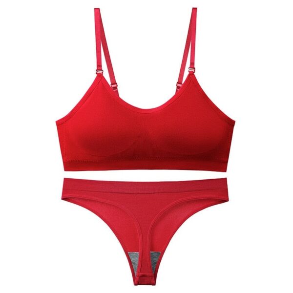 Kinky Cloth Red / M(40-70KG) Seamless Bralette and Thong Set