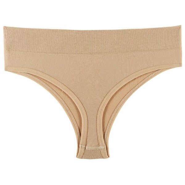 Kinky Cloth Beige / M Seamless Sports Fitness Thong Panties