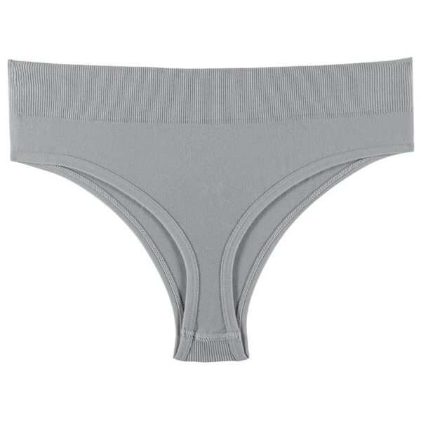 Kinky Cloth Gray / M Seamless Sports Fitness Thong Panties