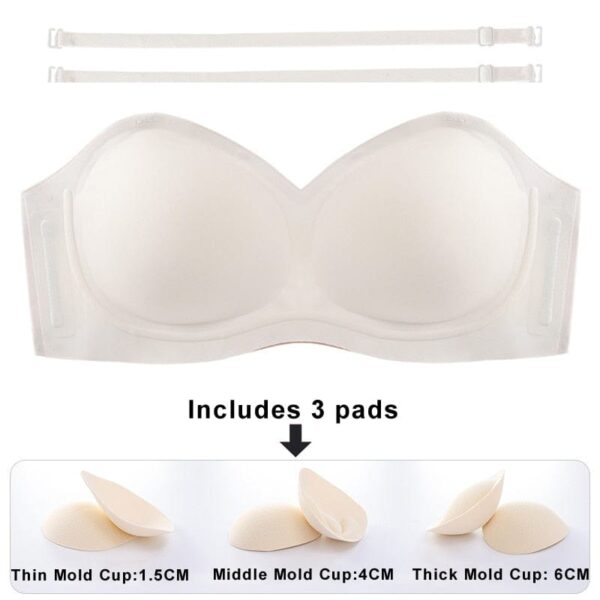 Kinky Cloth White bra / S(32or70ABC) Seamless Strapless Bra Underwear Set