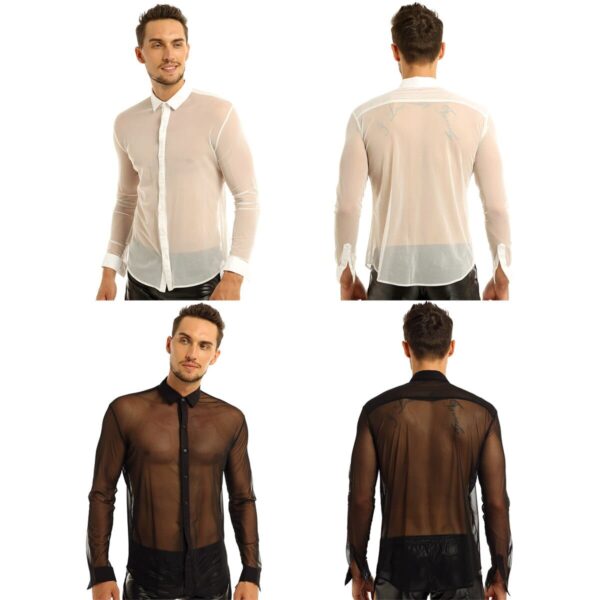 Kinky Cloth See Through Mesh Collar Top