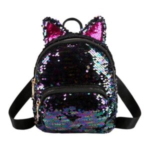 Kinky Cloth Bags & Wallets Sequin Kitten Ears Backpack