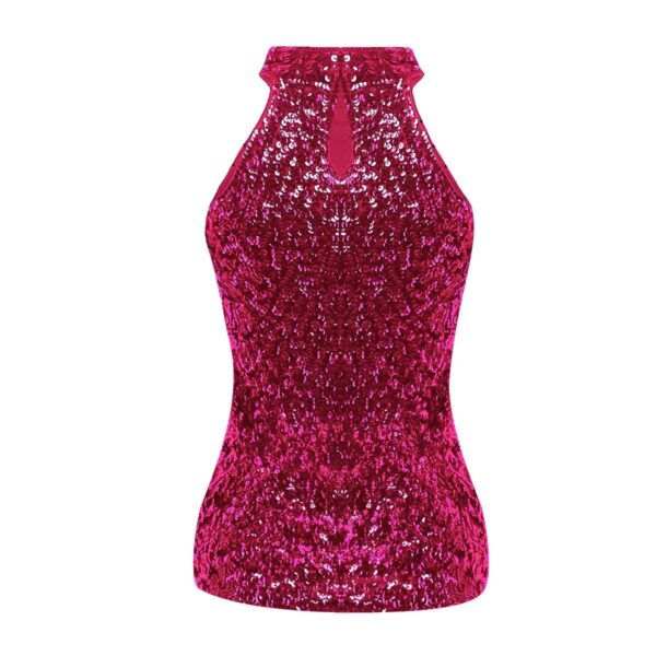 Kinky Cloth Sequins Halter Neck Top