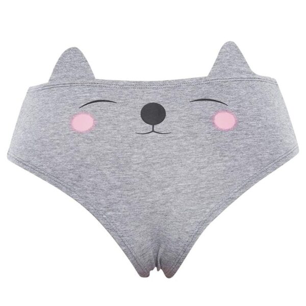 Kinky Cloth 351 Gray / S / 1pc Sesy Underwear Briefs With Cat Ear