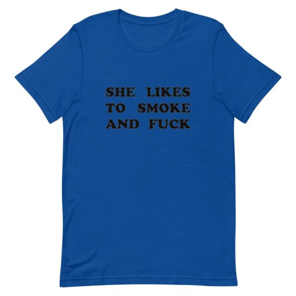 Kinky Cloth True Royal / S She Likes To Smoke And Fuck Black  T-Shirt