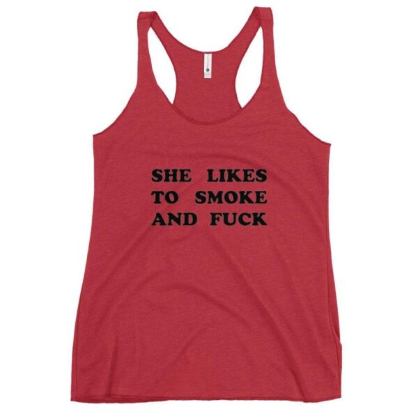 Kinky Cloth Vintage Red / XS She Likes To Smoke And Fuck Black  Tank Top