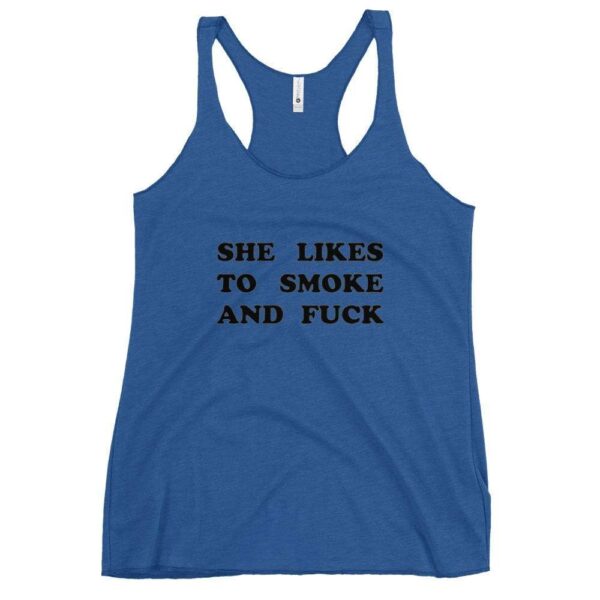 Kinky Cloth Vintage Royal / XS She Likes To Smoke And Fuck Black  Tank Top