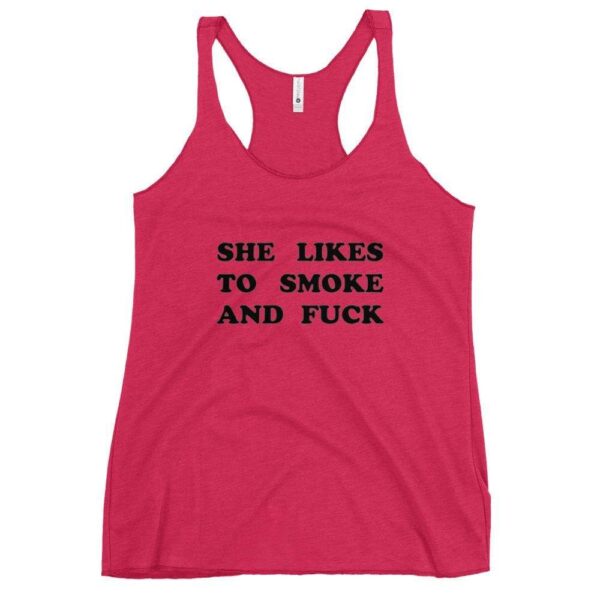 Kinky Cloth Vintage Shocking Pink / XS She Likes To Smoke And Fuck Black  Tank Top