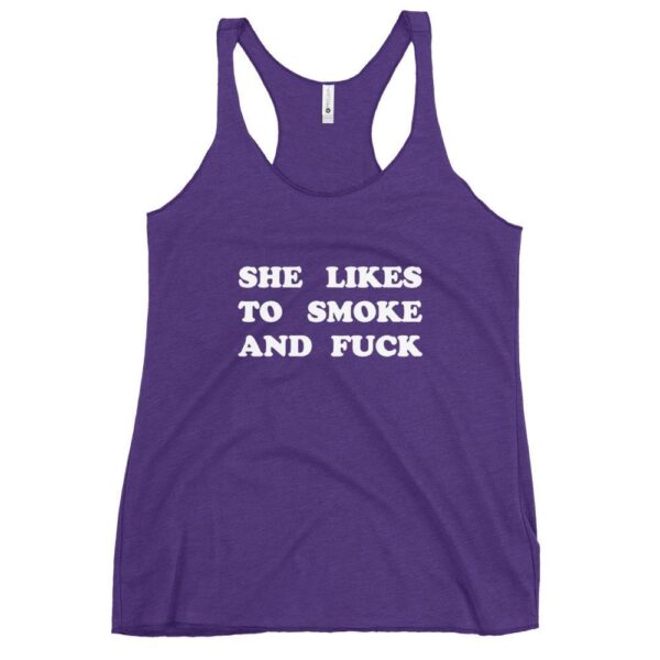 Kinky Cloth Purple Rush / XS She Likes To Smoke And Fuck White Tank Top