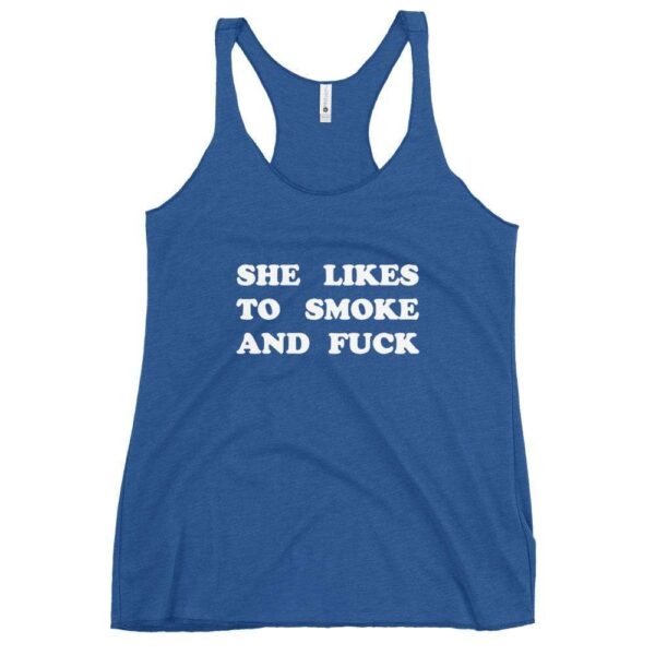 Kinky Cloth Vintage Royal / XS She Likes To Smoke And Fuck White Tank Top