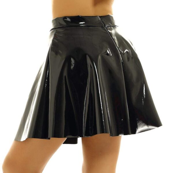 Kinky Cloth 349 Shinny Metallic Mini Skater Skirt