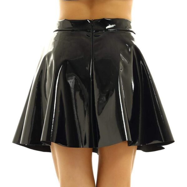 Kinky Cloth 349 Shinny Metallic Mini Skater Skirt