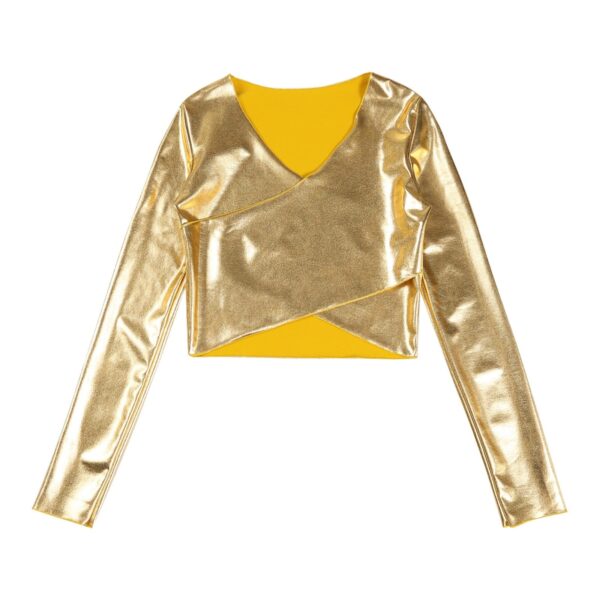 Kinky Cloth Shiny Cross Wrap Crop Top