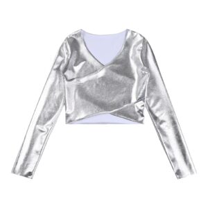 Kinky Cloth Shiny Cross Wrap Crop Top