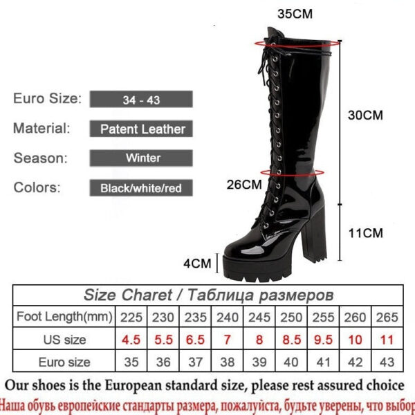 Kinky Cloth Shiny Knee High Boots